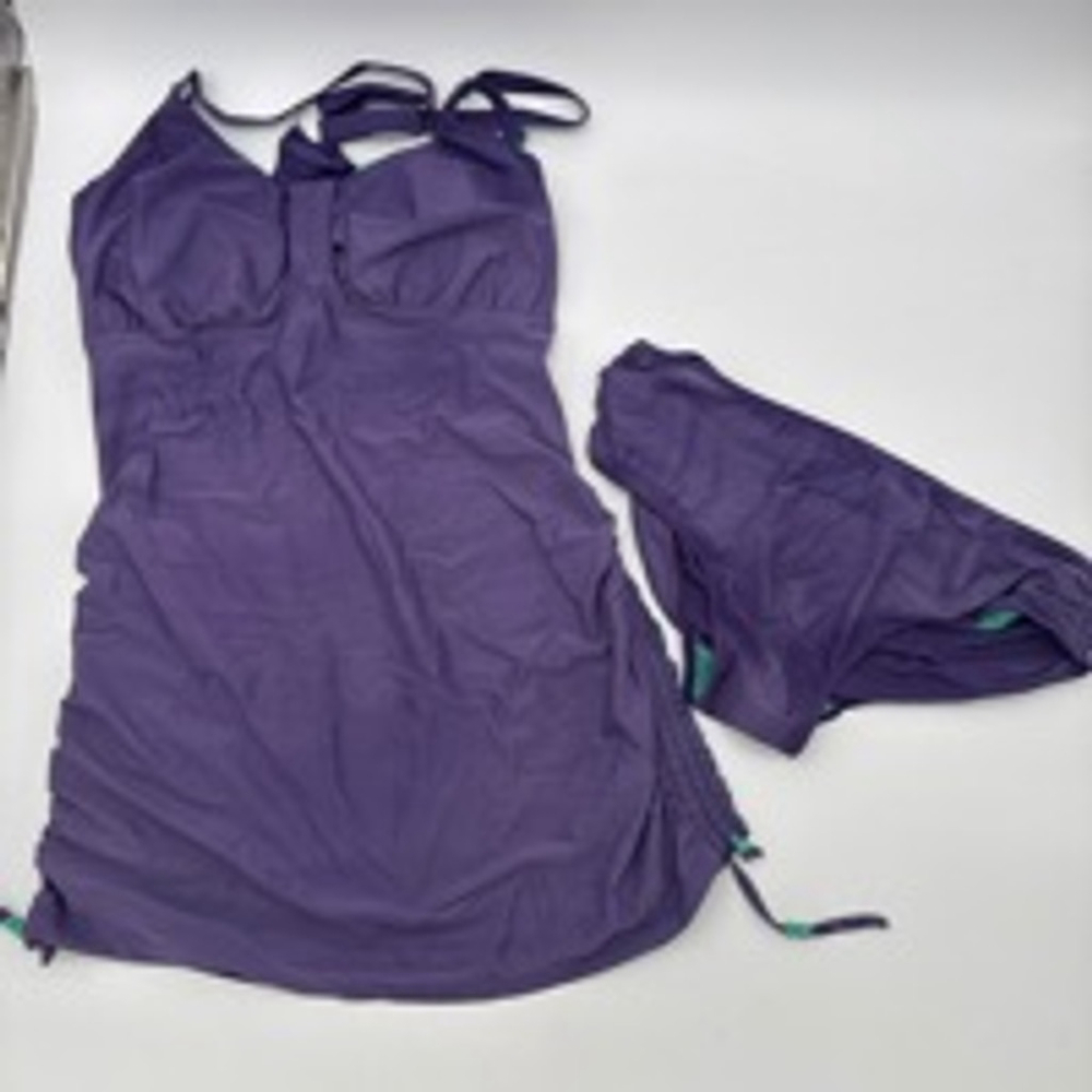 ROSEWATER FOR MOTHERS Tankini Nursing Swimsuit Size L Purple